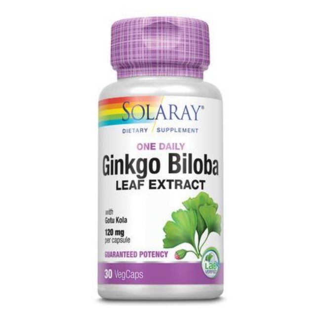 Solaray Guaranteed Potency Ginkgo Biloba Leaf Extract One Daily, Veg Cap