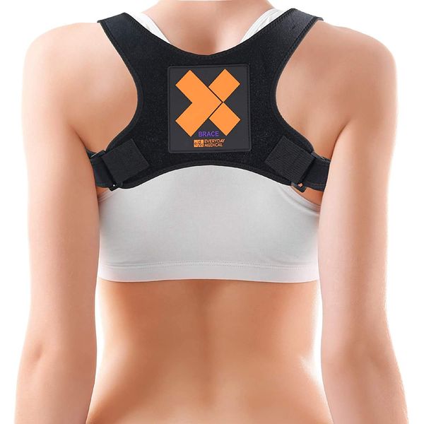 X Brace I Posture Corrector Back Brace for Men and Women by Everyday Medical I Discreet Shoulder and Clavicle Support Brace I Prevents Slouching and Improves Posture I Reduces Shoulder and Back Pain