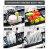 Adjustable Dish Drying Rack Heavy Duty Metal Kitchen Organization Storage Basket