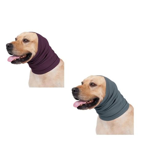 DDFS Dog Ear wrap Hematoma Compression Keep Calm Comfort Anti Anxiety Relief Snood for Dogs Pail Lilac+Aqua Blue M