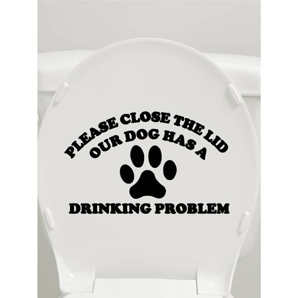 Please Close the Lid Dog toilet Seat OS 237 vinyl 8" Decal Sticker pet