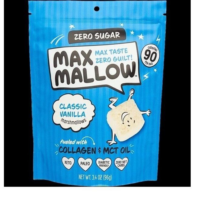 NEW Know Brainer Max Sweets Low Carb Keto Classic Vanilla Max Mallow - Atkins