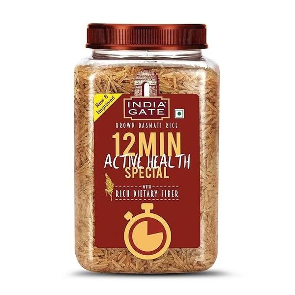 India Gate Brown Basmati Rice Active Health Special 12 Min Extra Long Grain 1 kg