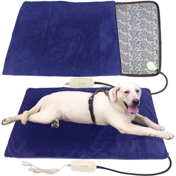 Pet Heating pad Large Dog cat Heated Bed mat 34X21 Inch Dog Heating pad with pad