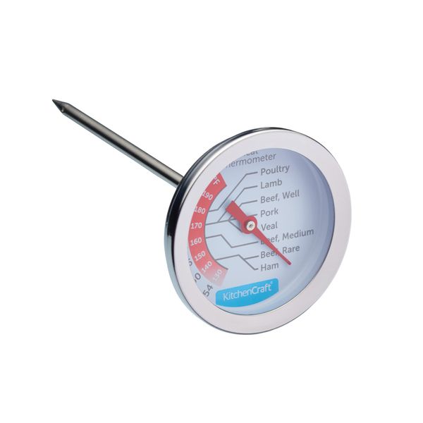 KitchenCraft Stainless Steel Meat Thermometer, Silver