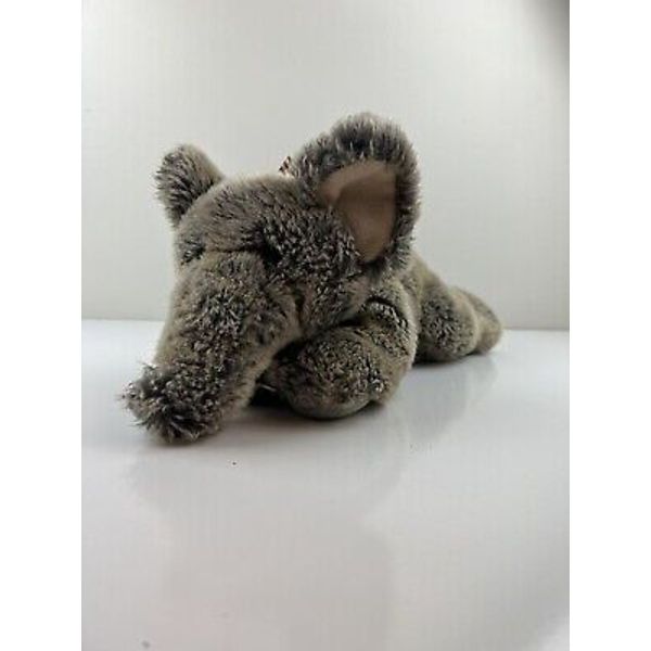 Vintage Dan Dee Shaggy Elephant Woolly Mammoth Stuffed Animal Plush Toy w/ Bow