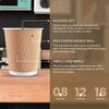 We Can Source It Ltd - 8oz Disposable Kraft Triple Wall Paper Cups with White Lids - 200 Pack