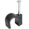 RosenetSys 5mm Black Round Cable Clips (for Network Cable, cat5e) Outdoor Use - 100 Pack