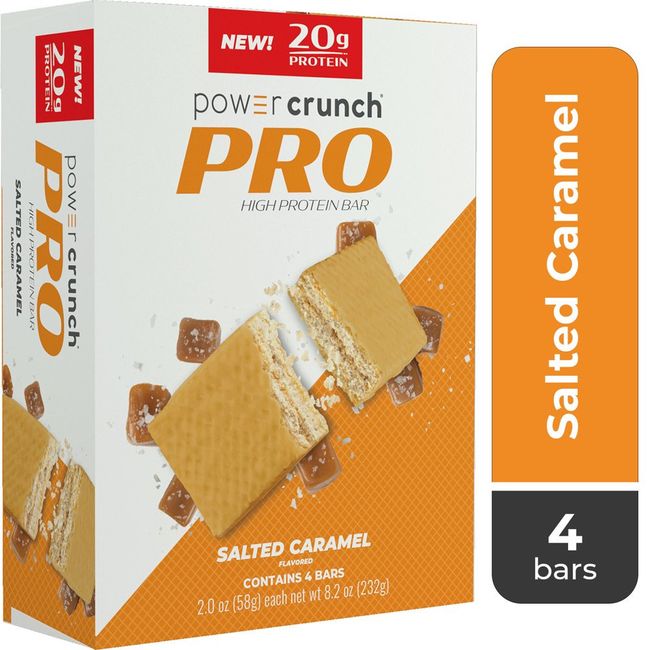 Power Crunch PRO Salted Caramel High Protein Bar, 20G Protein, 2 Oz, 4 Ct