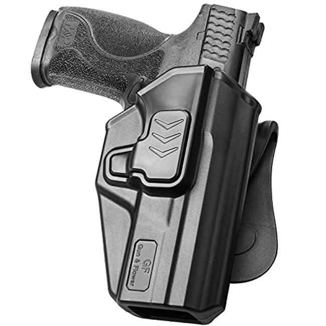 Release Button Holster for Glock 17 with Paddle-black
