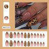 24pcs Gilding Leopard Print Cat-eye Ins press on Nails, Medium Almond Shape