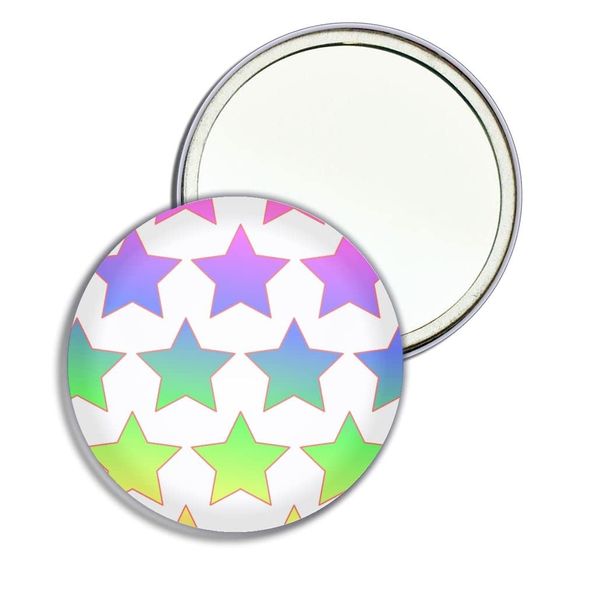 Rainbow Star Pattern - 55mm Round Compact Mirror