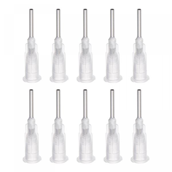 uxcell Dull Tip Dispensing Needle for Liquid Glue Guns 16G 12mm Length Clear 10pcs