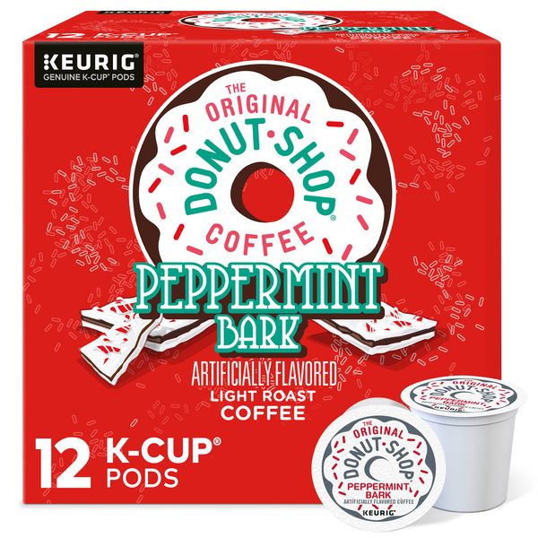 The Original Donut Shop Peppermint Bark Coffee, Black, 12 K-Cup Pods, 4.1 Oz