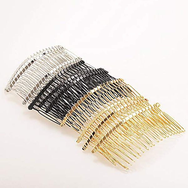 Rocutus 10 pieces 20 Teeth Fancy DIY Metal Wire Hair Clip Combs Metal Wire Hair Combs Wire Twist Bridal Wedding Veil Combs for Women (Mixed)