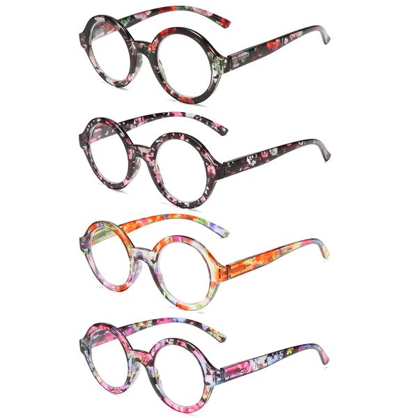 Bevi Ladies Stylish Reading Glasses Round Reader with Spring Hinges Great Value Glasses Readers for Women 2948 (1.75)