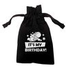 Flox Creative Black Organic Small Drawstring Pouch It's my Birthday