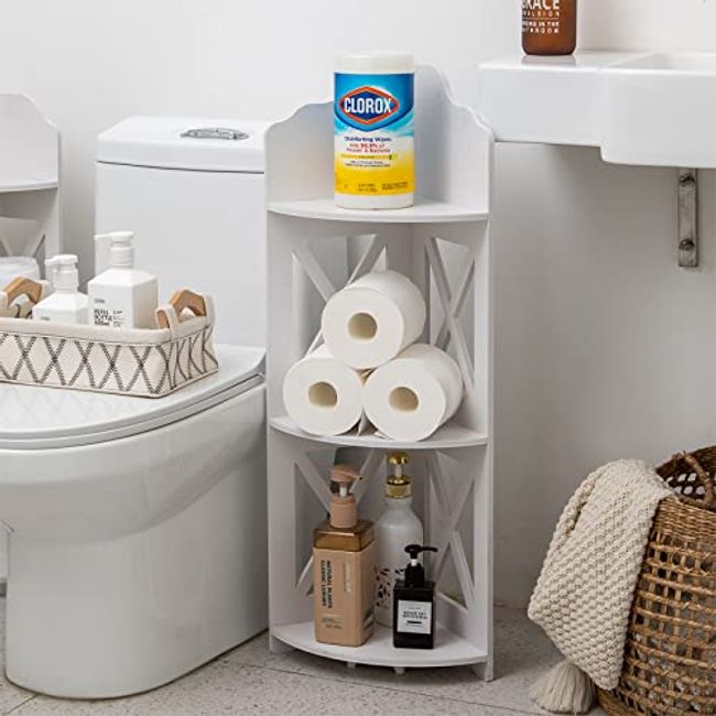 LOCHAS Corner Shelves Stand Great For Small Space,Toilet Paper