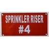 Sprinkler Riser #4 Sign (Aluminium Reflective !!!, RED 3X6)--REF24-1027