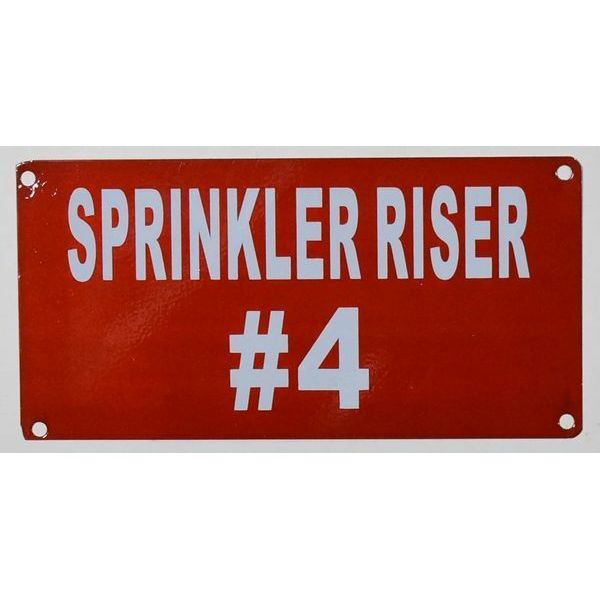 Sprinkler Riser #4 Sign (Aluminium Reflective !!!, RED 3X6)--REF24-1027