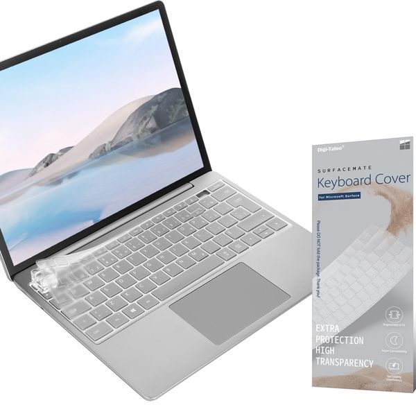 2023 Surface Laptop Go 3 / Laptop Go 2 / Laptop Go Keyboard Cover (Equipped with Power Button with Fingerprint Authentication), Japanese JIS Arrangement, Microsoft 12.4 inch Keyboard Cover, Skin, Ultra Thin 0.007 inch (0.18 mm), Protective Cover, Key Skin