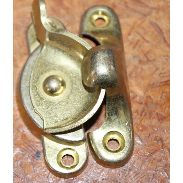 (PACK OF 4)  Brass Finish Sliding Window Sash Lock some in plastic bag brass scr