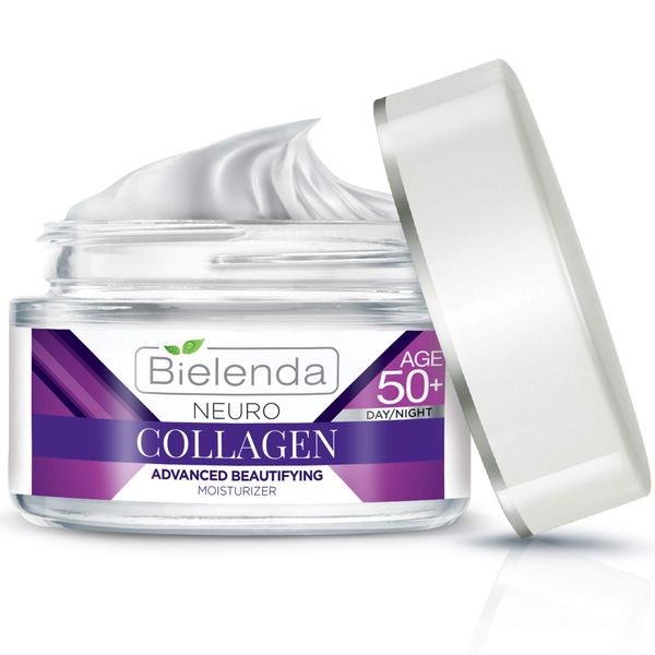 Bielenda Neuro Collagen - Lifting Face Cream - Fills Wrinkles - Improves Density Of The Skin - Lightens Discolorations - Neuro Collagen Lifting Face Cream - Concentrate 50+ Day/Night - 50 ml