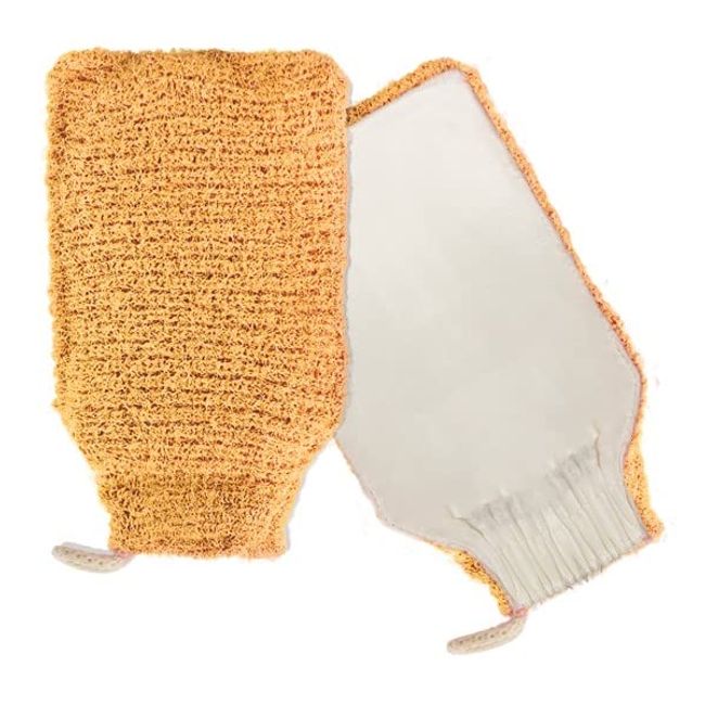 Sedef Exfoliating Glove, Dead Skin Remover Silk, Exfoliating Mitt, Body Scrub, Tan Remover, Loofah in 4 Colours(YELLOW)