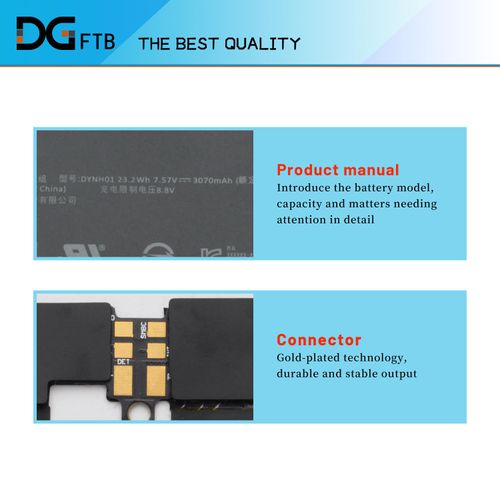 DGFTB DYNH01 New Battery Replacement for Microsoft Surface Book 2 15 inch 15" 1813 1793 Series 2ICP4/75/77 7.57V 23.2Wh/3070mAh with Tool (Not for Surface Book 2 13.5-Inch Screen Battery)