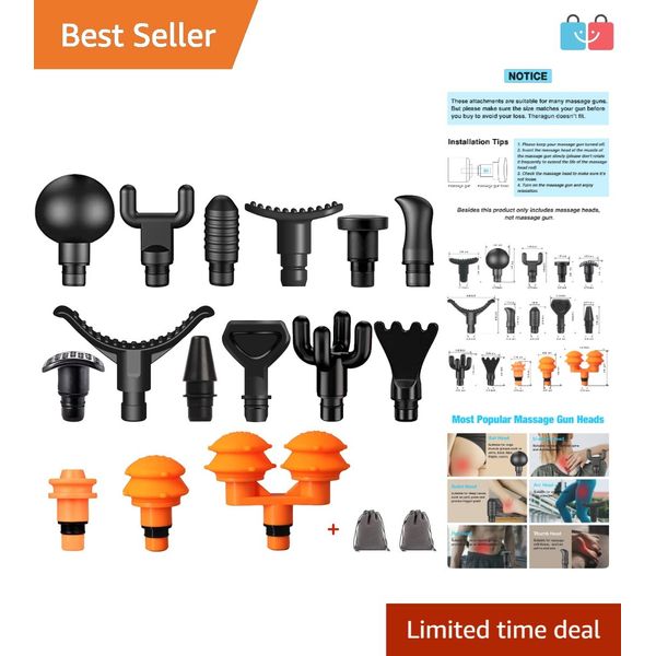 Upgraded 15 PCS Massage Gun Attachments for Hypervolt Go - Versatile Relief