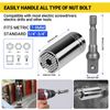 Flexible Drill Bit Extension Set, Including Right Angle Drill Attachmen, Rotatable Joint Socket 1/4 3/8 1/2 In Hex Socket Adapter, Bendable Drill Bit Extension and Drill Bit Holder Screwdriver Kit