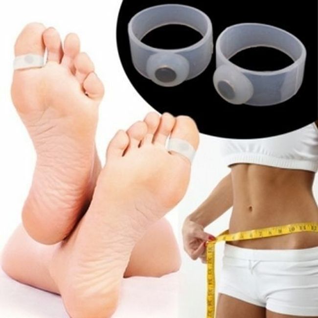 2Pcs Silicone Magnetic Foot Massage Toe Ring Durable Keep Slimming Health Circle