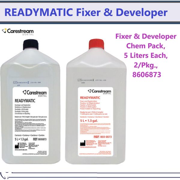 Readymatic Twin Pack,  Fixer & Developer Chem Pack, 5 Liters Ea, 8606873, X-Ray