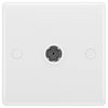 British General BG Electrical 860 Single Co-Axial Socket, White Moulded, Round Edge