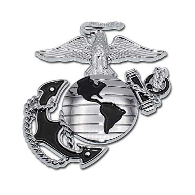 Marines Premium Anchor Black Chrome Auto Emblem