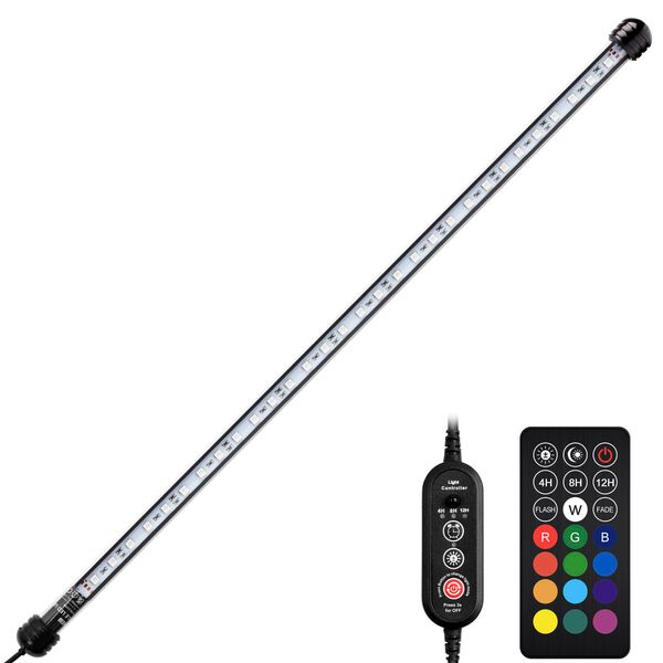 NICREW Submersible RGB Aquarium Light, Underwater Fish Tank Light with Timer, Multicolor LED Light with Remote Controller, 23 Inches