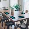 Blue Neon Cocktails Glass Placemat Kitchen Table Mat Worktop Saver Protector