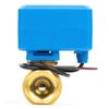 3/4" Brass Motorized Ball Valve - 2 Wire Auto Return, 9-36V AC/DC with 3 Indicator Lights, Normally Closed