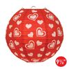 Beistle Heart Paper Lanterns, 91/2-Inch, Red/White