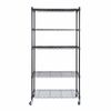 5-Tier Heavy Duty Shelf Storage Organizer Rack Rolling Carts Unit Wheel Casters 
