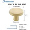 goldenwarm 10 Pack Gold Door Knobs Gold Drawer Knobs Brass Door Knob Gold Knobs Brass Cupboard Knobs Brushed Brass Cabinet Knobs Single Hole Gold Kitchen Handles