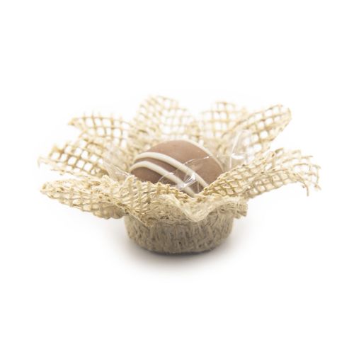 Handmade Fabric Truffle Cups | Truffle Liners | Truffle Wrappers | Fominhas | Candy cups | Forminhas de Brigadeiro | Candy liners - Pack of 20 - Truffilio (Jute Fabric, Natural)