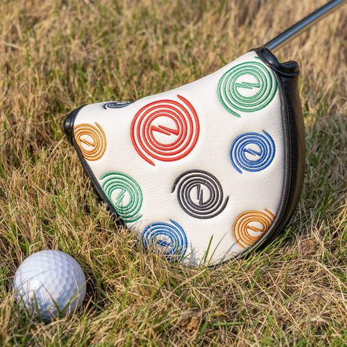 Mytag Premium Leather Putter Cover Head Cover Magnetic Closure Mallet (White)