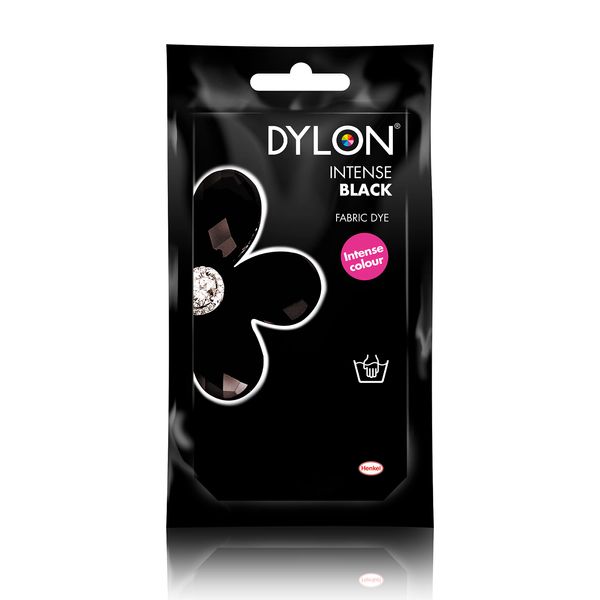 DYLON Hand Dye, Fabric Dye Sachet For Clothes, Soft Furnishings And Projects, Intense Black - Pack Of 4