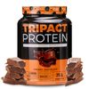 Nutrology TRIPACT Protein Powder, Creamy Chocolate Flavor, 7-in-1 Meal Replacement Shake with Grass Fed Whey Protein Powder, Pea Protein Powder, Greens, Probiotics & BCAAs, 20 Servings