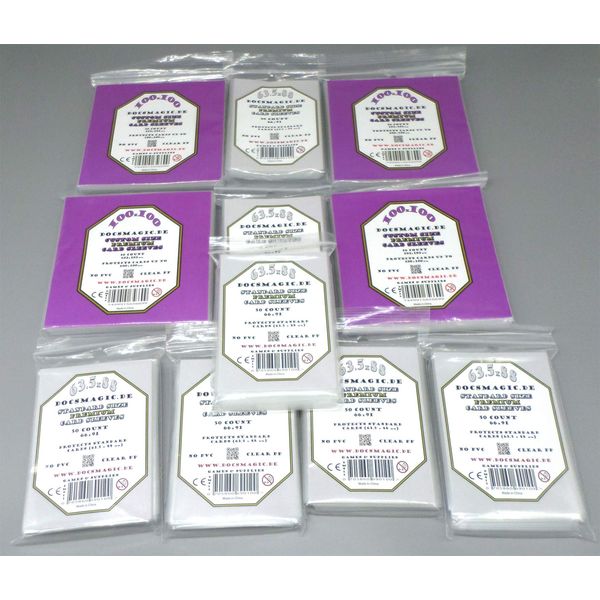 docsmagic.de Etherfields Core Premium Card Sleeves Bundle 11 Packs 63.5 x 88 & 100 x 100-550