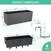 Aoodor 4 Pack Railing Planter Window Box Hanging Flower Pot w/Adjustable Bracket