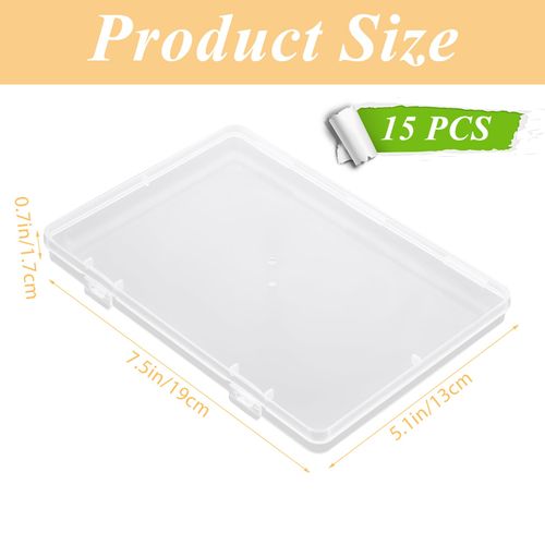 LOPYXBR 15 PCS Clear Freeze Flat Breastmilk Storage Containers for Fridge 7.5 x 5.1 Inch Milk Freezer Storage Organizer Plastic Milk Freezer Tray Breastfeeding Bag Organization