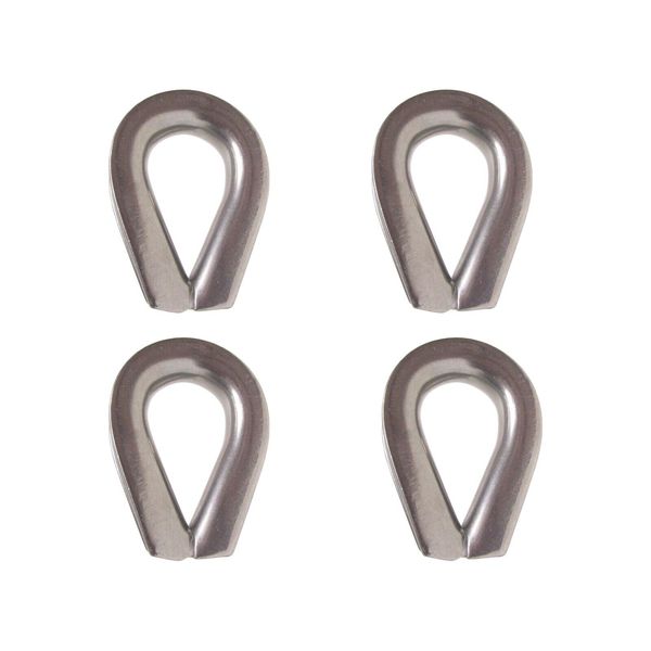 5/8" Stainless Steel Wire Rope Thimble for Cable Rail Eye Rigging - 4 Pack