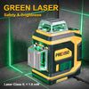PREXISO Rechargeable 360° Self Leveling Green Laser Level with Tripod Automatic